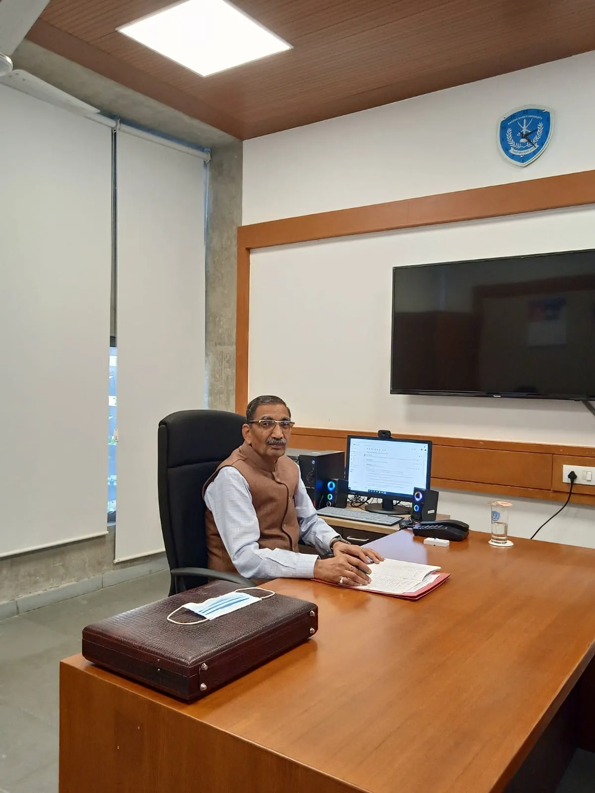 Dr. J.R. Gaur inside his Office