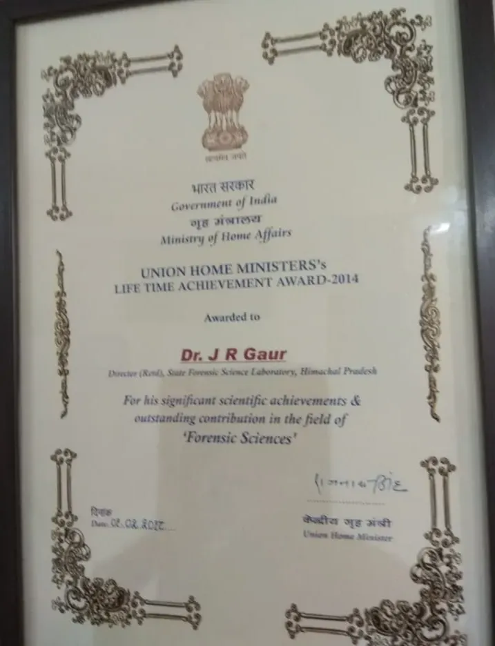 Union Home Ministery Life Time Achievement Award