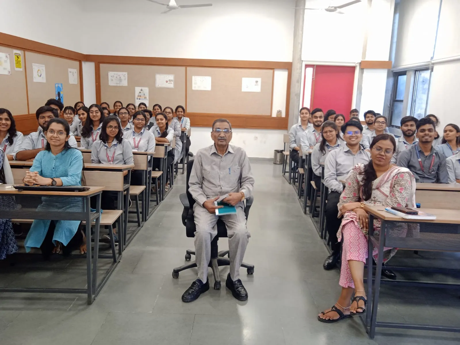 Dr. J.R. Gaur Sitting in Class Room